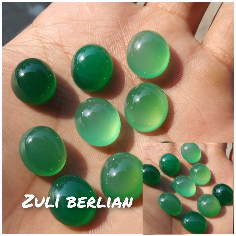 Jual Batu Green Chalcedony Sulaiman Hijau Giwang Shopee Indonesia