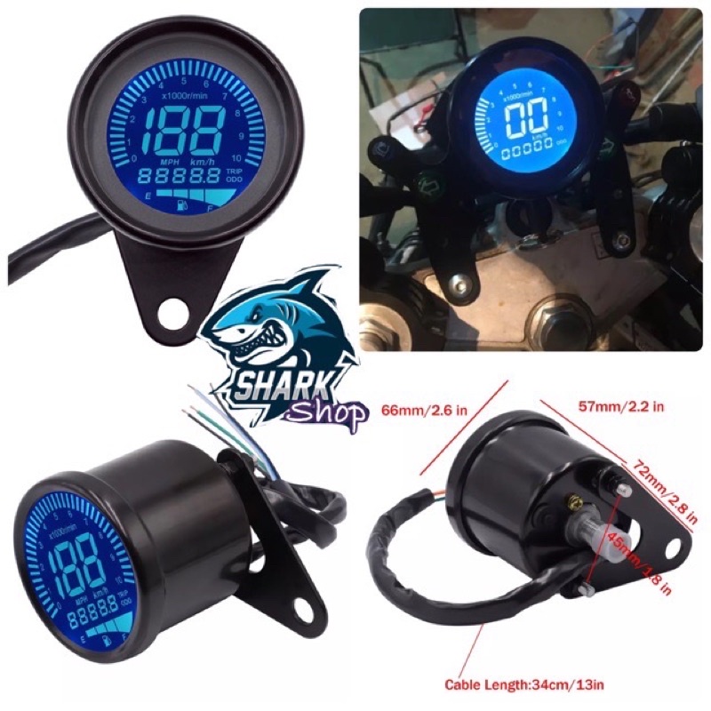 Jual Speedometer DIGITAL Komplit Ampere Bensin ODOmeter Tachometer RPM