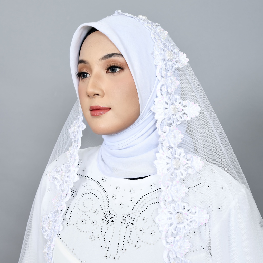 Jual Slayer Veil Pengantin Bordir Kerudung Pengantin Hijab Pengantin