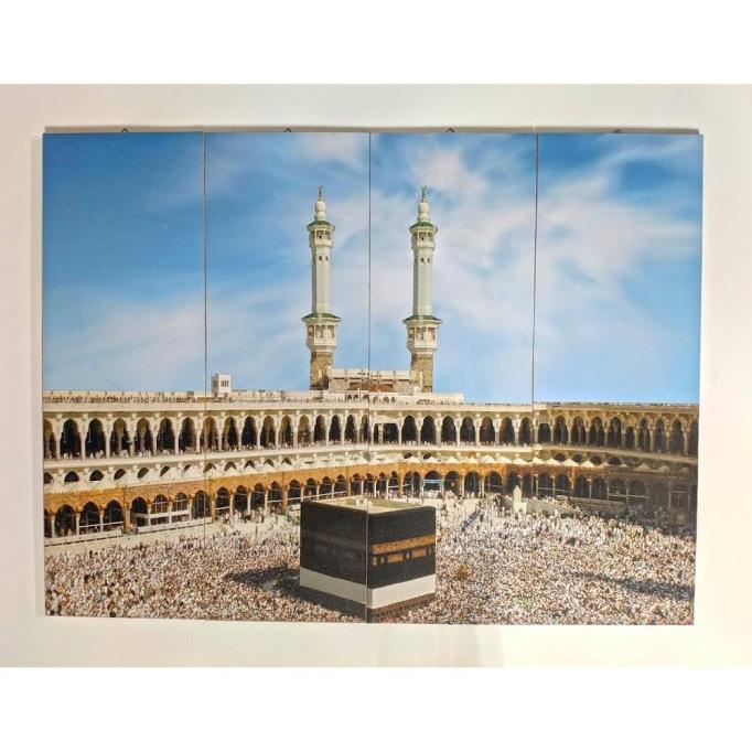 Jual HIASAN DINDING WOODEN POSTER LUKISAN KABAH MEKKAH UK 80X60