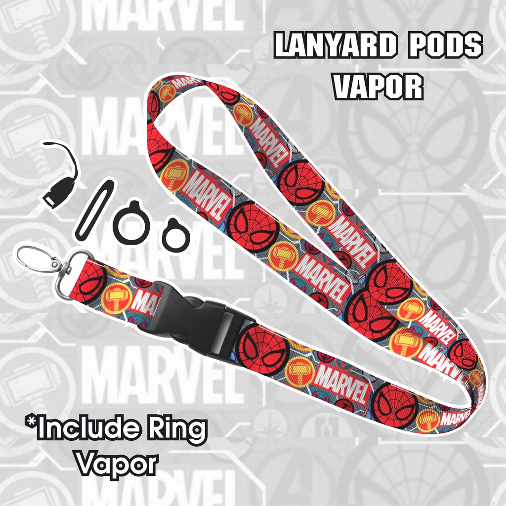 Jual Lanyard Vapor Pods Premium Motif Spider Man Free Oring Dan