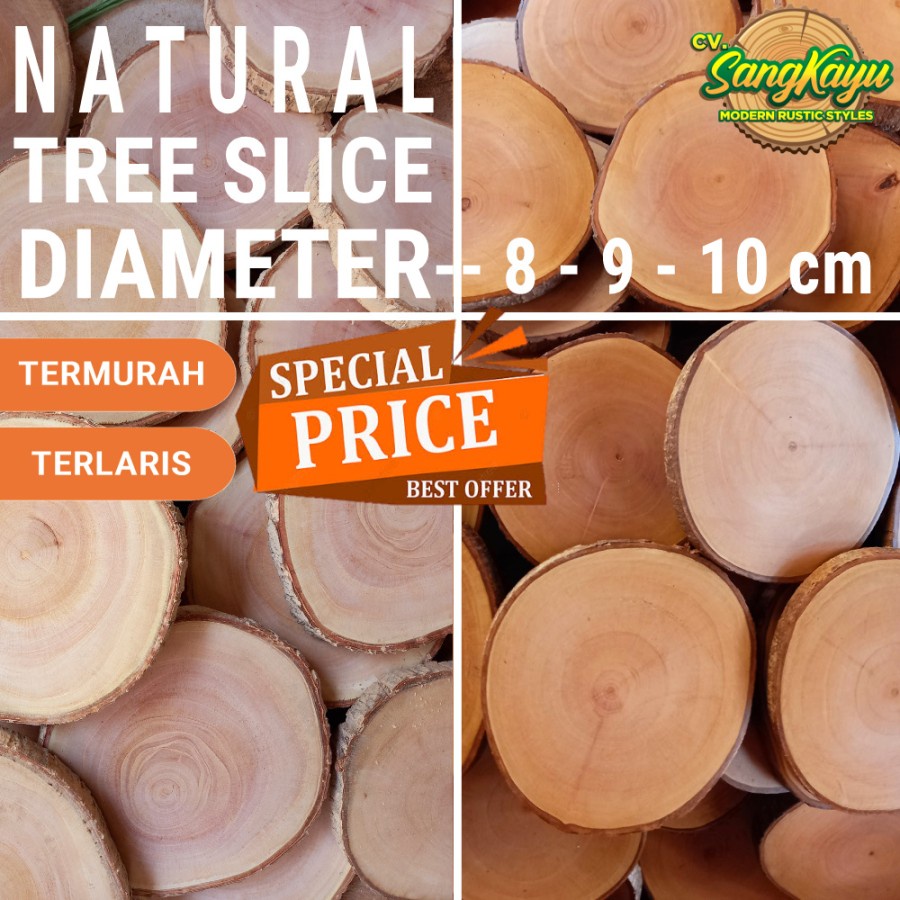 Jual SangKayu Wood Slice Wooden Slices Chips 8 10 Cm Log Potongan Kayu