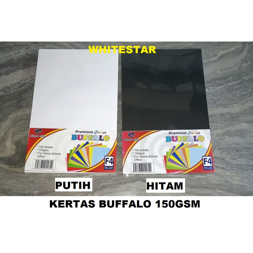 Jual Kertas Buffalo Bufalo Paper Ukuran F4 Folio Warna Putih Hitam