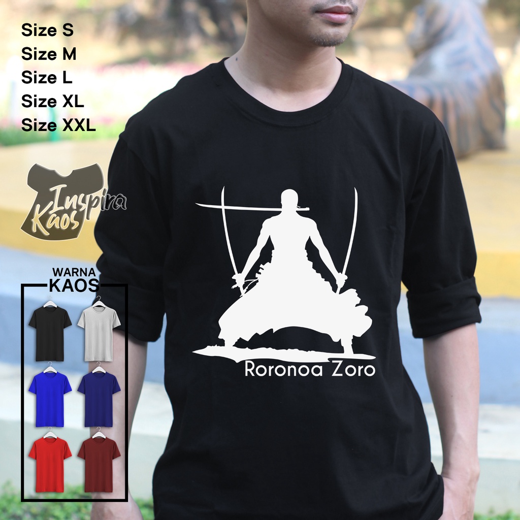 Jual KAOS T SHRIT PRIA WANITA KEREN RORONOA ZORO SILUET ONE PIECE