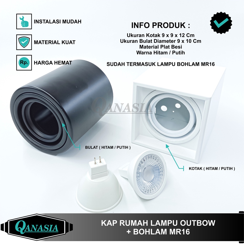 Jual Paket Set Lampu Downlight Spotlight Sorot Led Spot Light Outbow