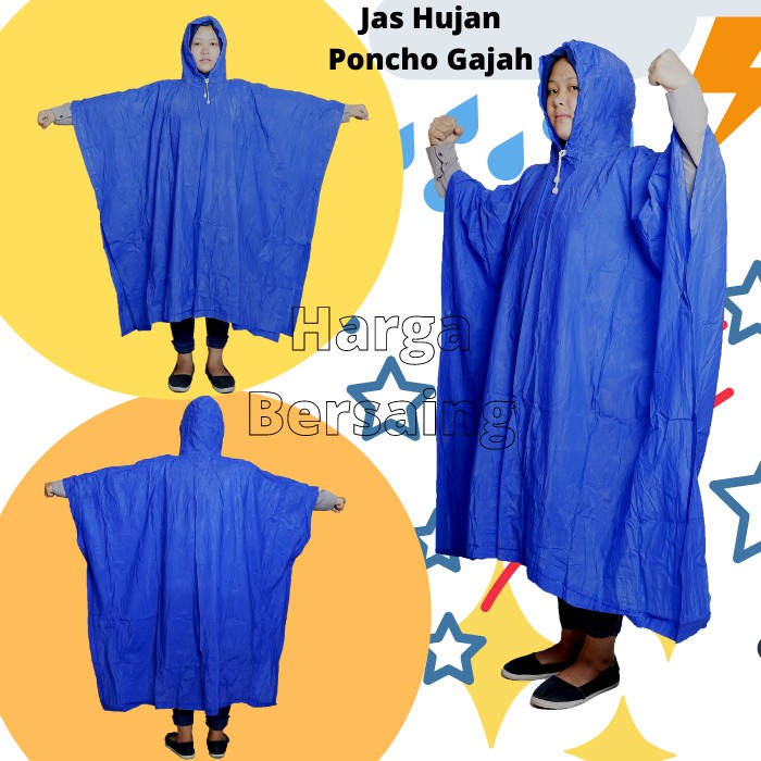 Jual Jas Hujan Poncho Kalong Lebar Gajah Medium Raincoat Mantel