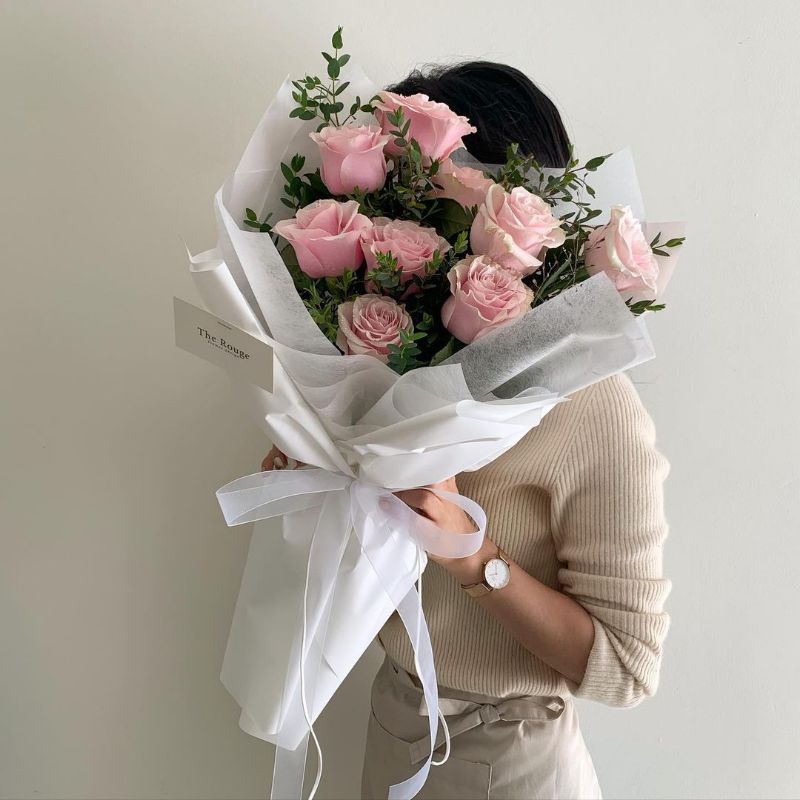 Jual The Rouge Flower Hand Bucket Rose Tangkai Mawar Bouqet Bunga