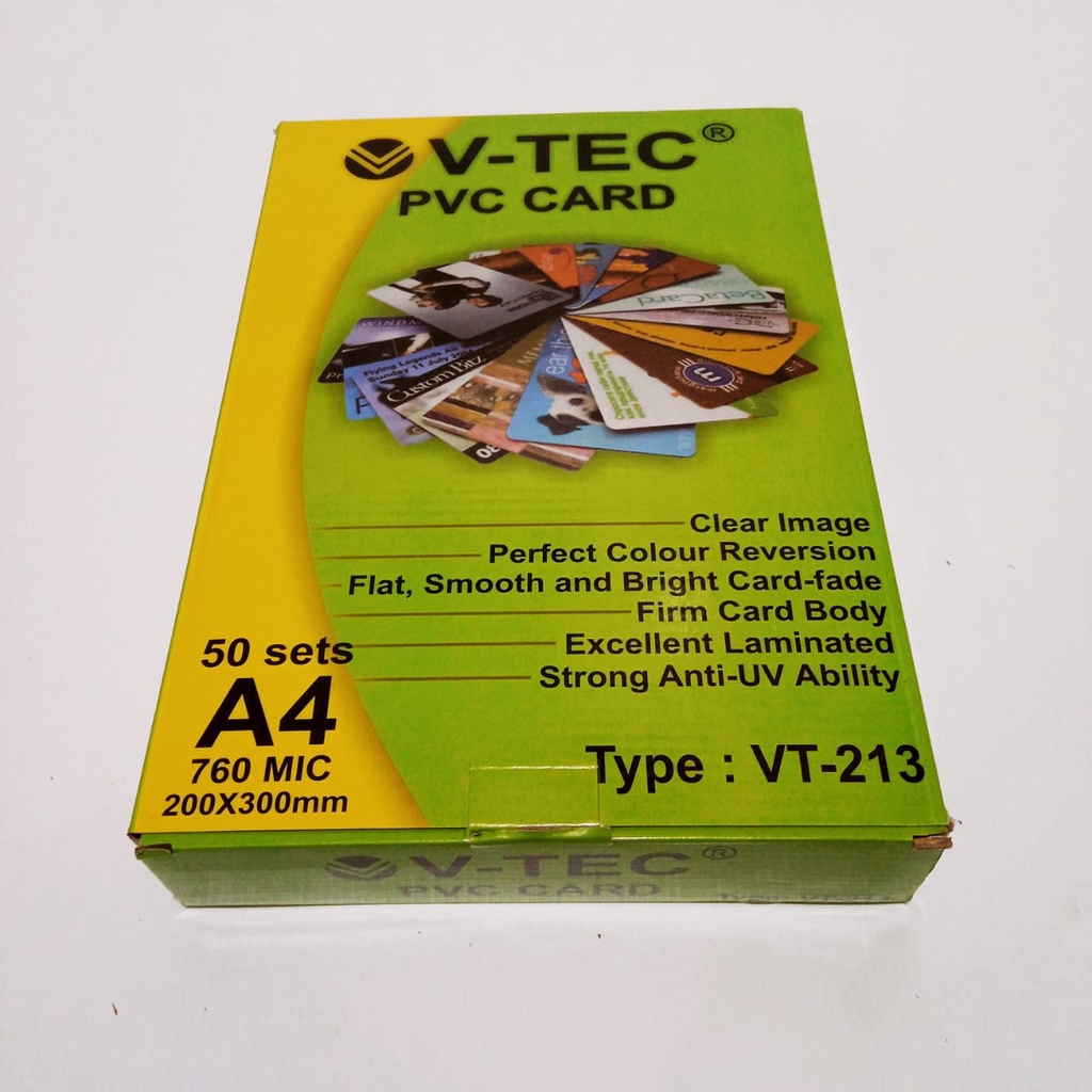 Jual Kertas Pvc Bahan Id Card Sheets Merk Vtec Pvc Id Card Vtec