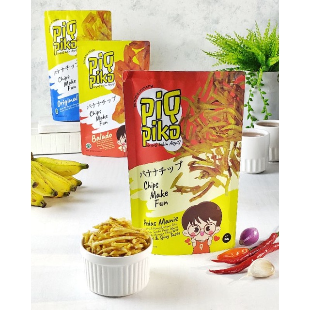 Jual Piqpiko Banana Chips Keripik Pisang Original Balado Pedas