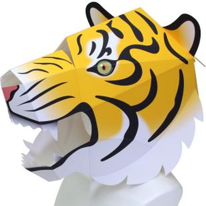 Jual DIY Papercraft Kostum Topeng Harimau Macan Full Face Shopee