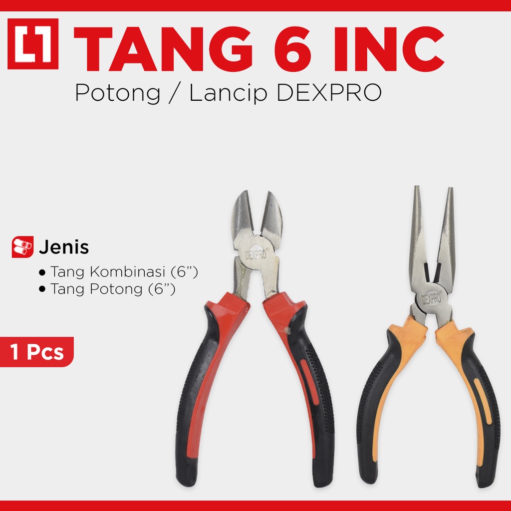 Jual Tang Potong Kabel Tang Lancip Jepit Buaya 6 Dexpro Shopee