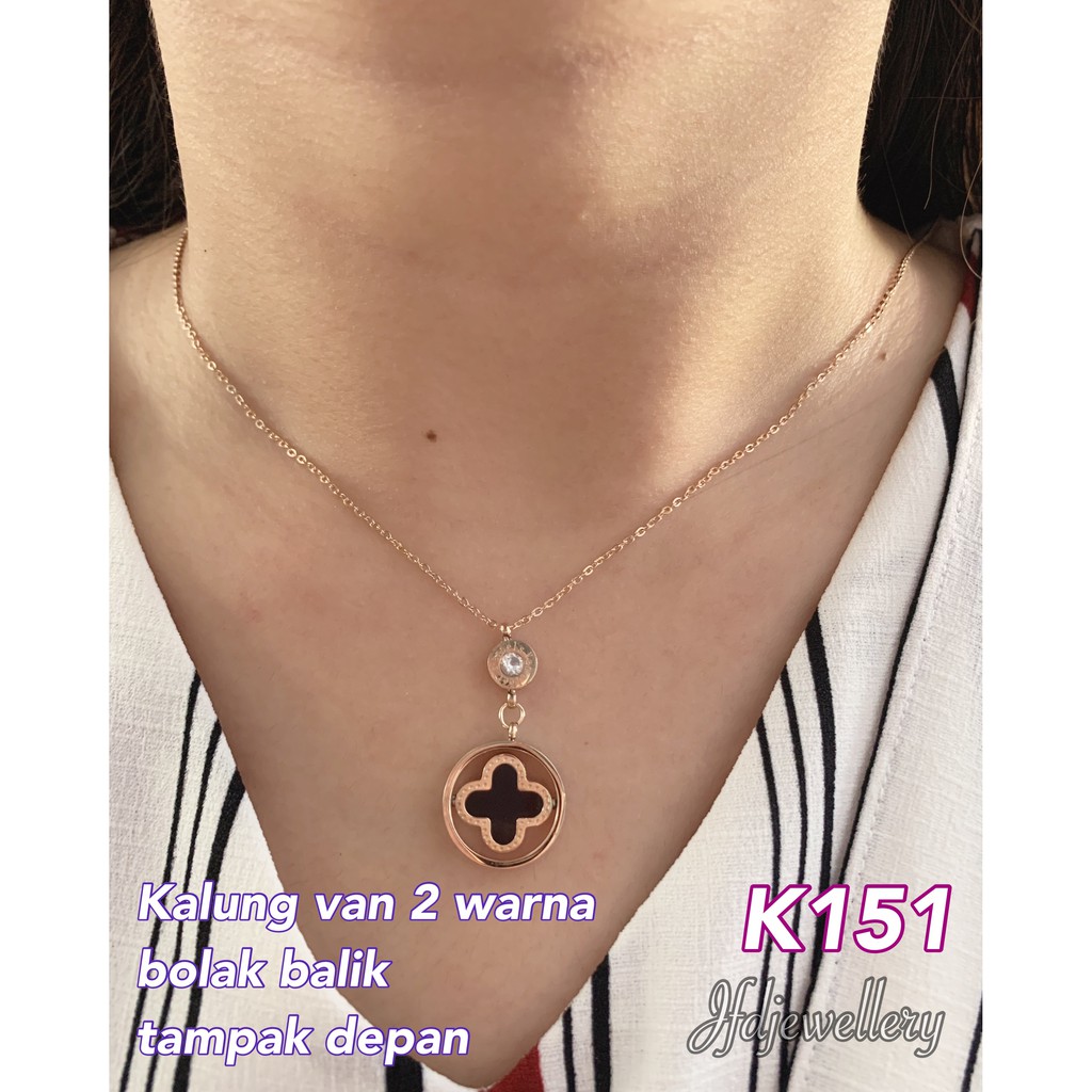 Jual Kalung Titanium Van Cleev Kalung Korea Kalung Van Cleef Rosegold