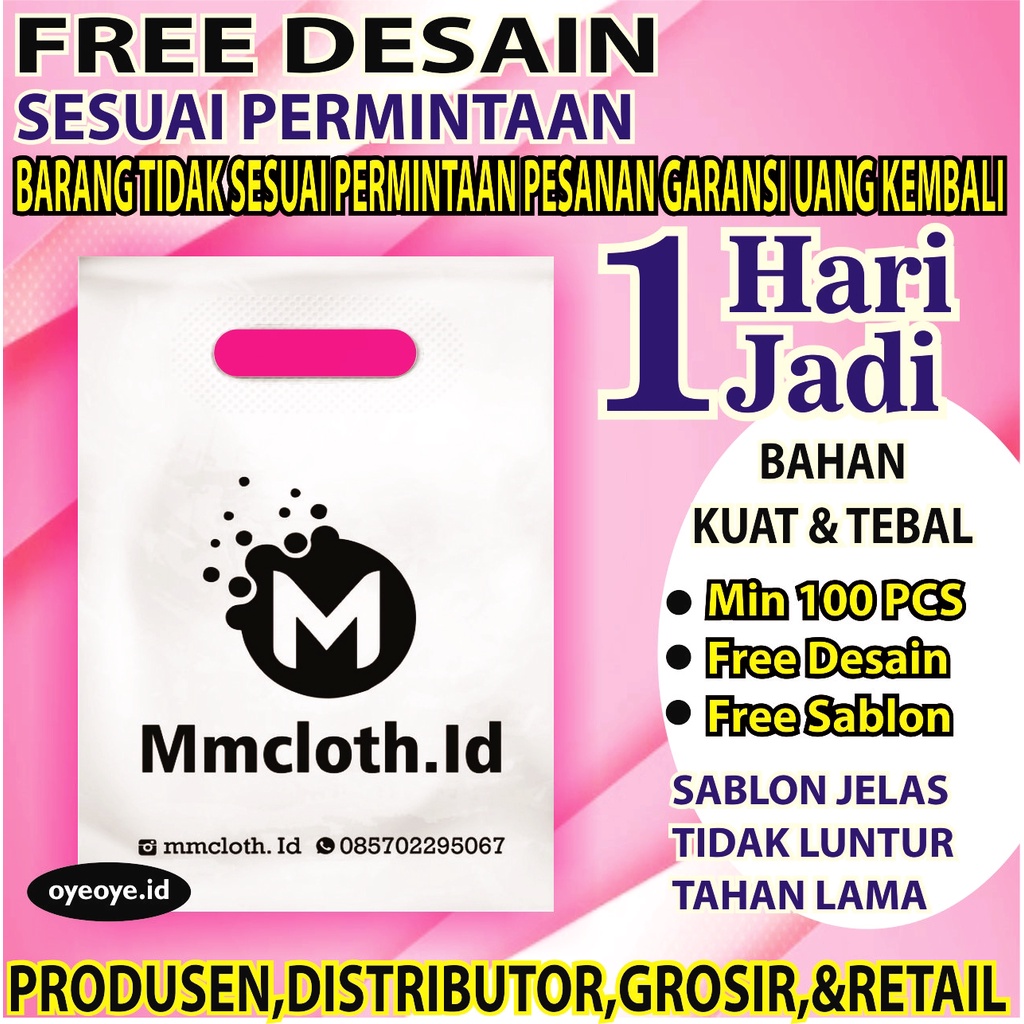 Jual Plastik Olshop Sablon Hd Plong Uk X Free Custom Desain