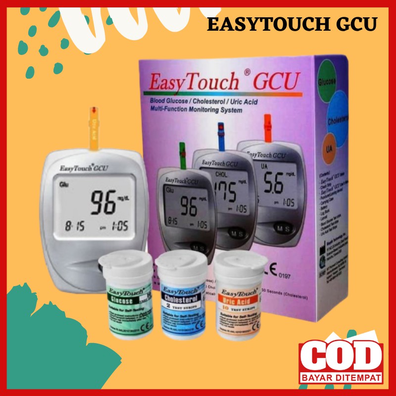 Jual Cod Alat Tes Gula Kolestrol Asam Urat Easytouch GCU 3 In 1 Easy