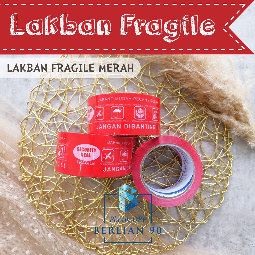 Jual Lakban Fragile Merah Yard X Mm Jangan Dibanting Lakban