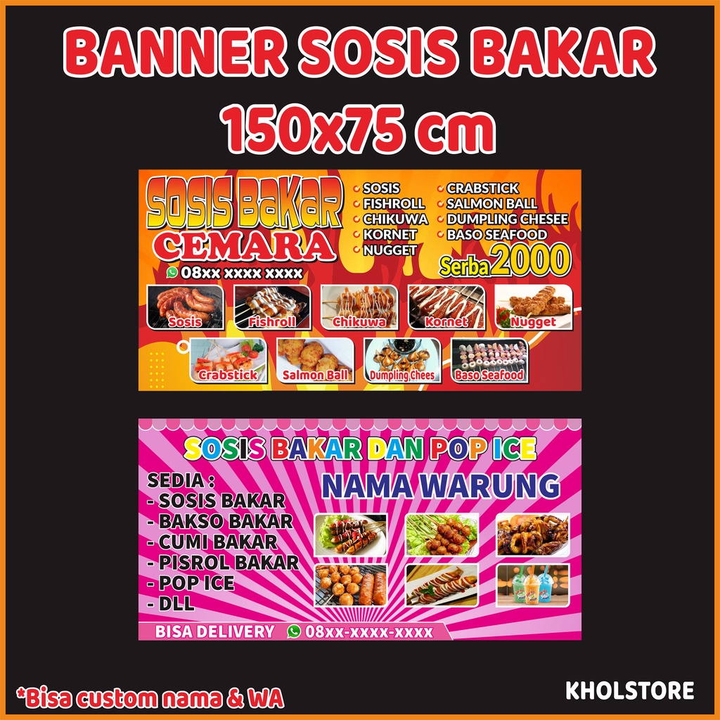 Jual Banner Spanduk Sosis Bakar Ukuran 150x75 Cm Shopee Indonesia