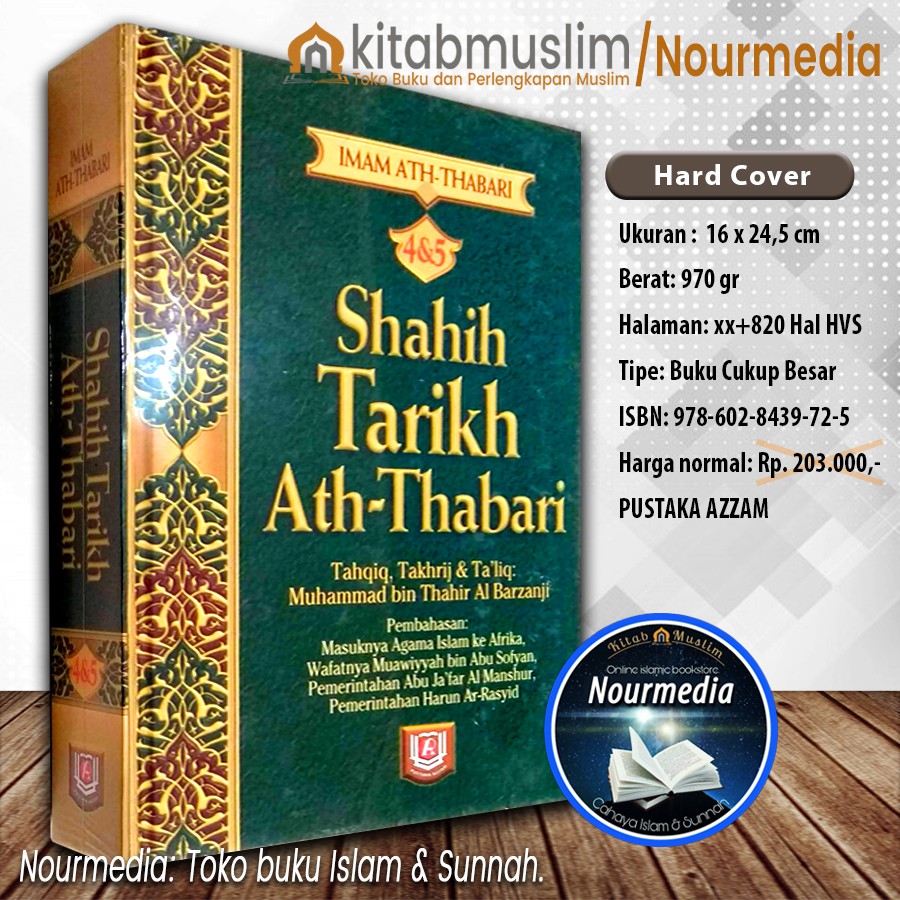 Jual Shahih Tarikh Ath Thabari 4 5 Imam Ath Thabari Pustaka Azzam