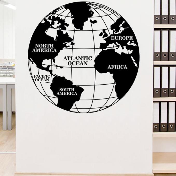 Jual Wall Cutting Sticker World Map Bola Dunia Globe Stiker Dinding