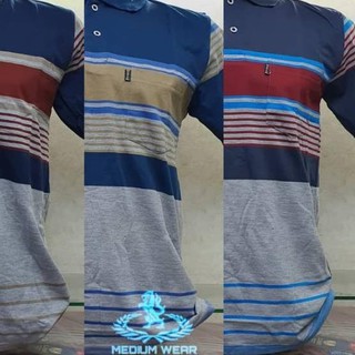 Jual Harga Bersahabat Kaos Kerah Salur Medium Wear Kaos Kerah Wangki