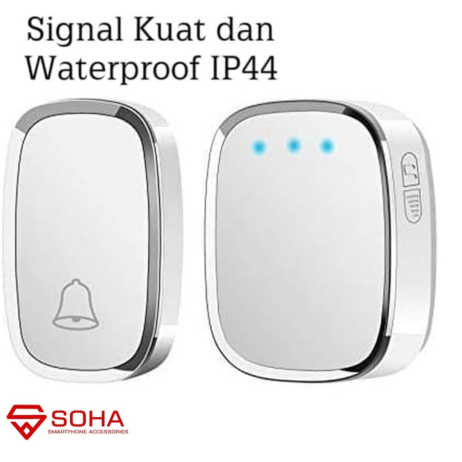 Jual Waterproof Wireless Door Bell Bel Pintu Rumah Kantor Dengan