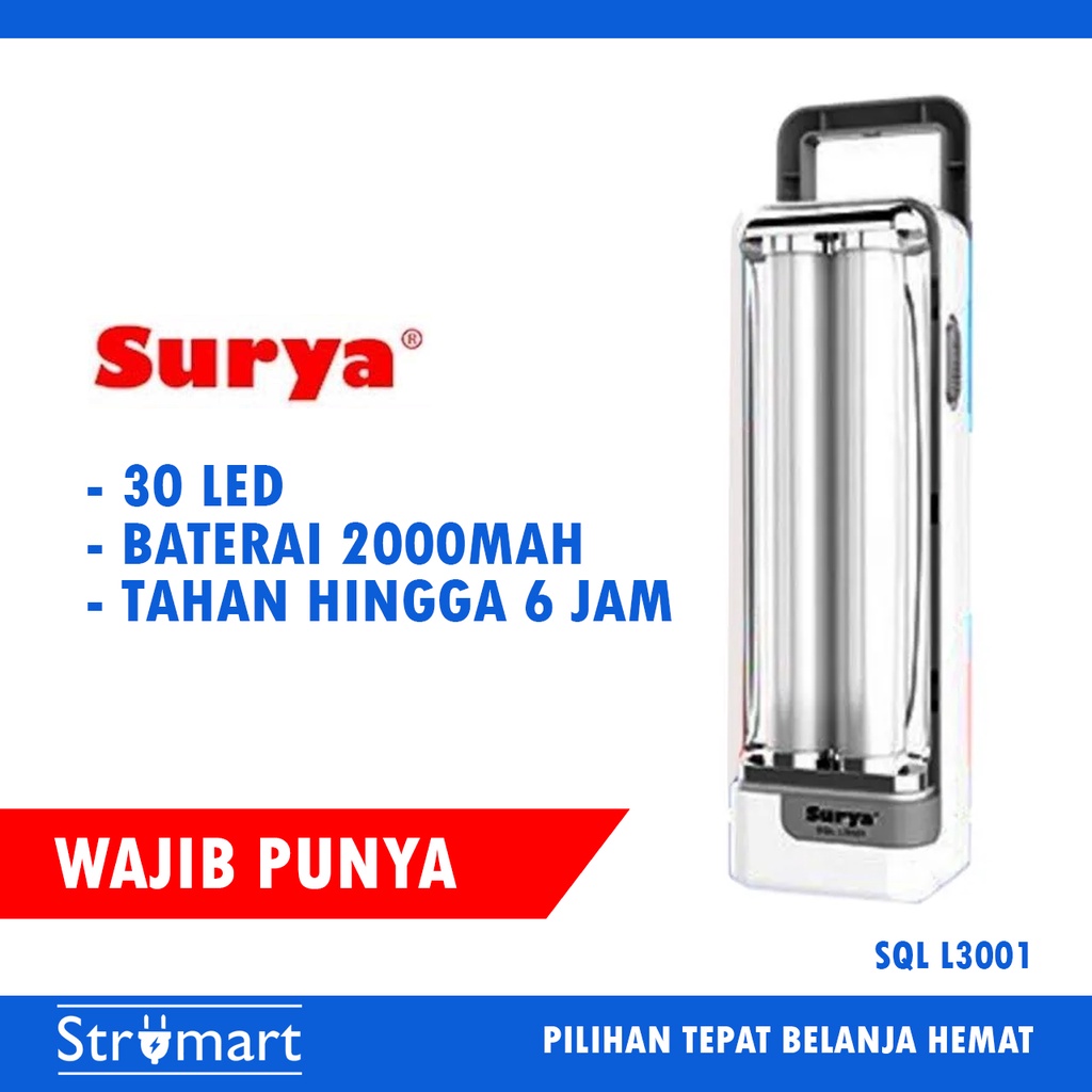 Jual Lampu Emergency Darurat Surya SQL L3001 Rechargeable Original