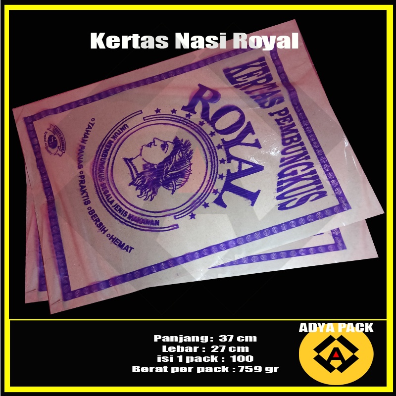 Jual Kertas Nasi Royal 27x37 Isi 100pcs Bungkus Nasi Goreng Warteg