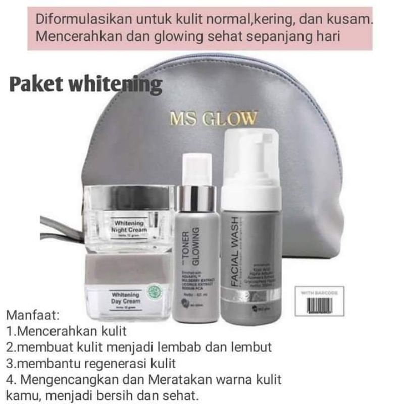 Jual Paket Wajah Whitening Ms Glow 5 Item Paket Wajah Ms Glow