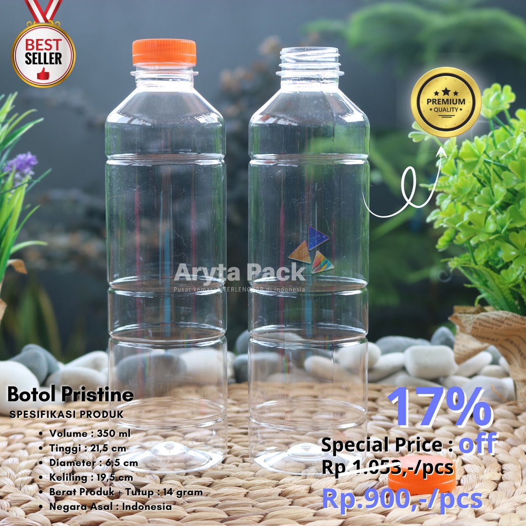 Jual Botol Plastik Pet Ml Pristine Minuman Jus Susu Kopi Tutup Sn