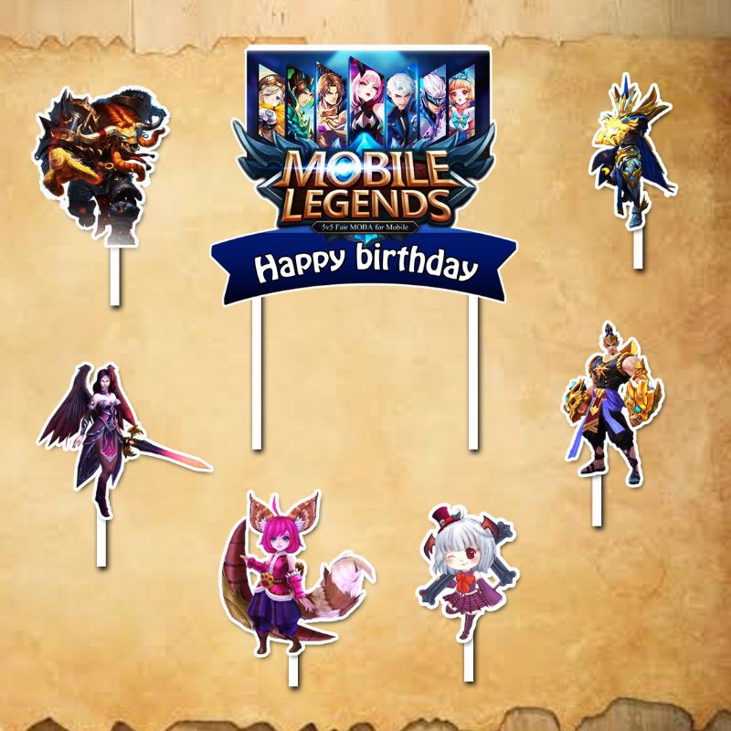 Jual Topper Cake Mobile Legends Happy Birthday Hiasan Kue Ulang Tahun