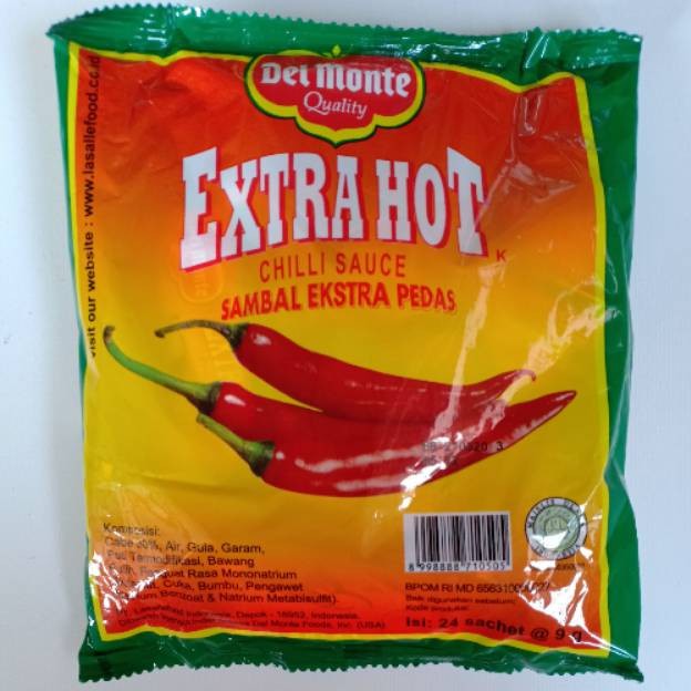 Jual DelMonte Saus Sambal Extra Pedas Sachet Isi 24 X 9gr Del Monte