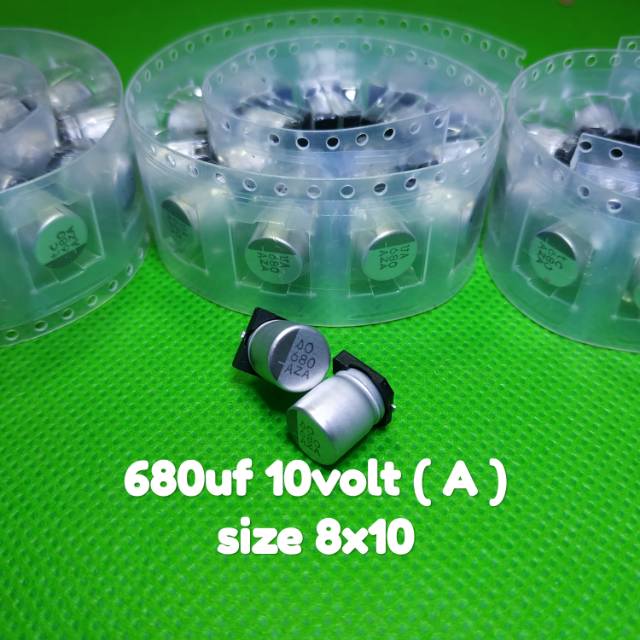 Jual Solid Kapasitor Capasitor Elko Elco SMD 680uf 10v 680 Uf 10volt