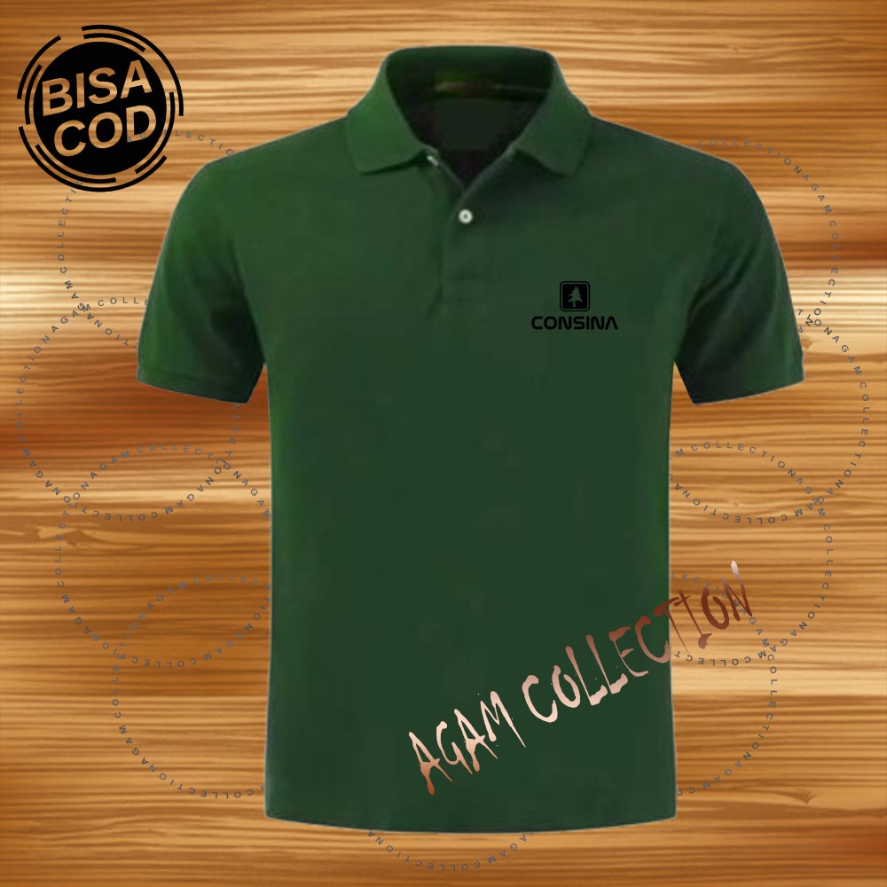 Jual Agam Collection Baju Polo Kerah Distro Consina Text Hitam