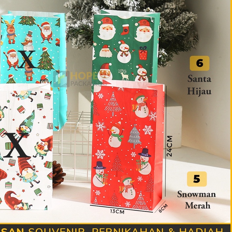 Jual Isi Pcs Paper Bag Hadiah Natal Sticker X X Cm