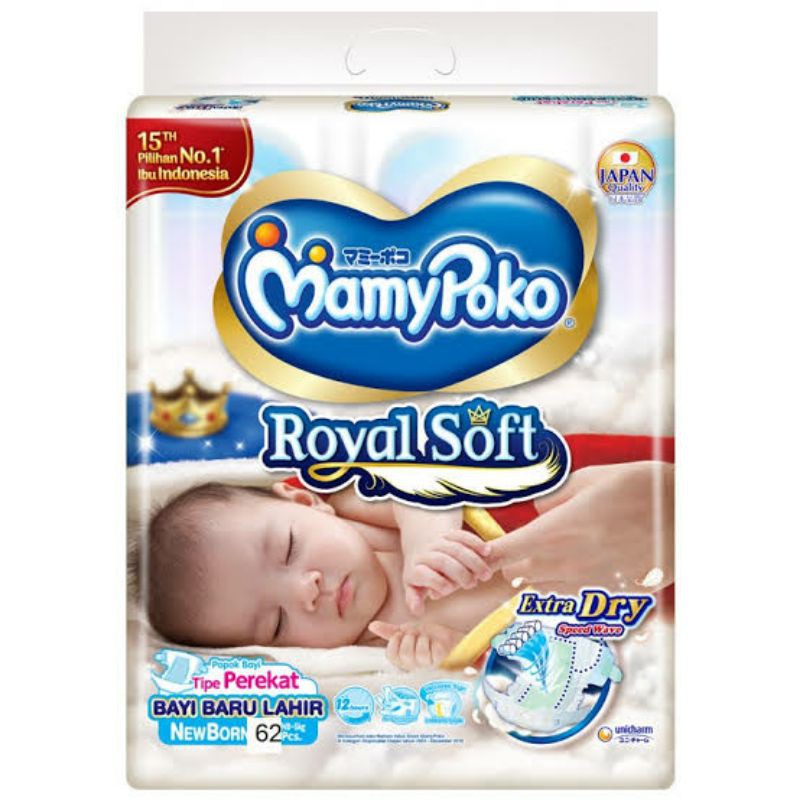 Jual Mamy Poko Royal Soft New Born 62pcs Mamypoko Shopee Indonesia