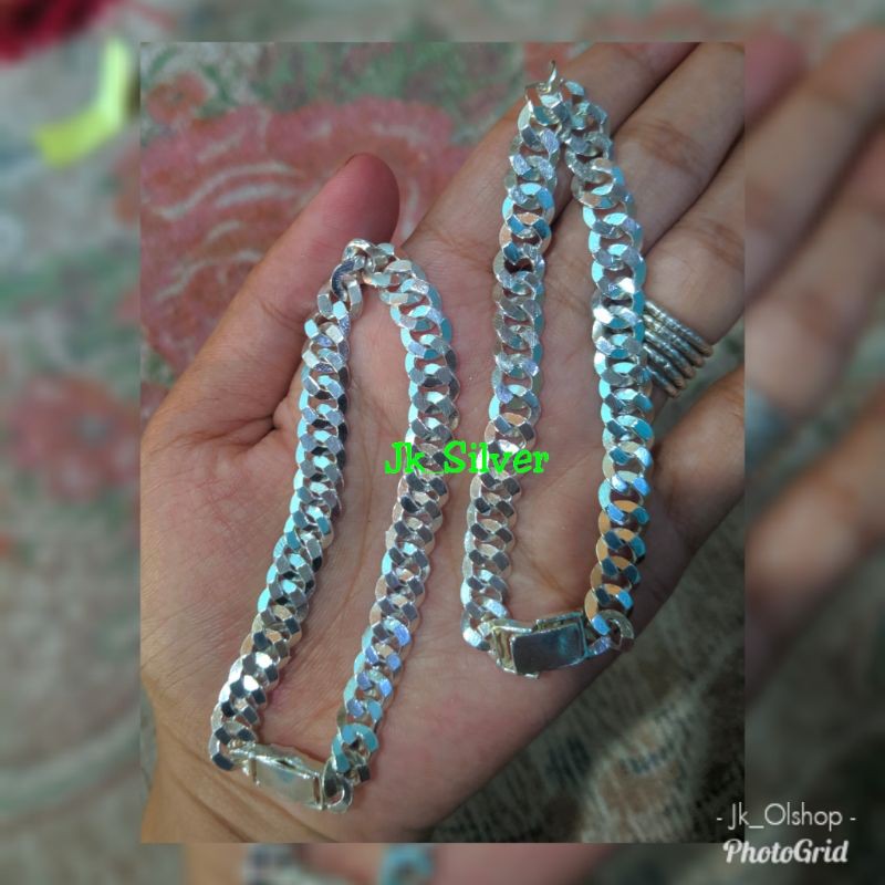 Jual Gelang Sisik Naga Berat Gr An Lebar Mm Perak Murni Shopee