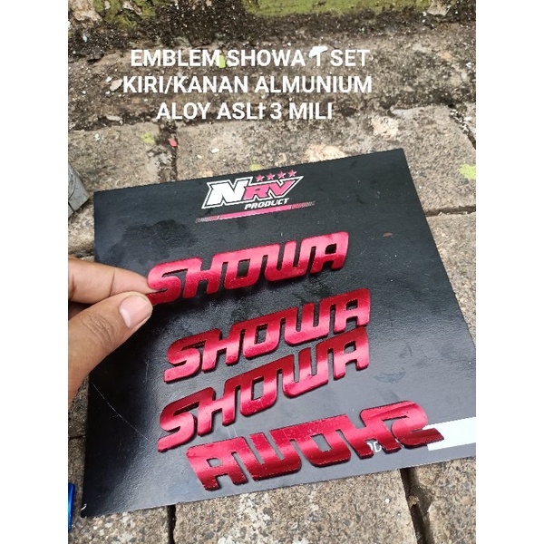 Jual Logo Emblem Shock Showa 1 Set Merah BUAT SHOK DEPAN Shopee