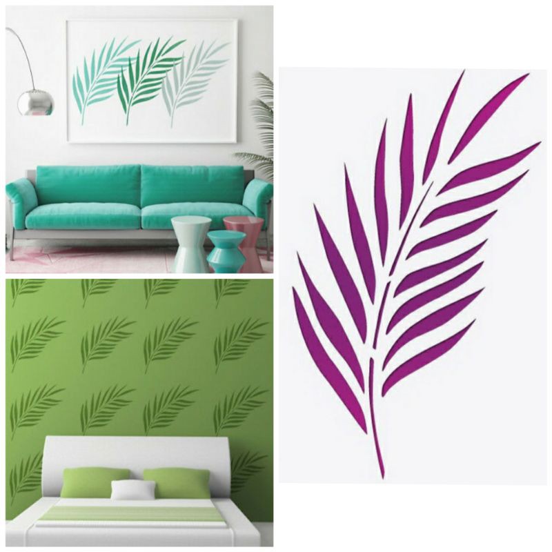 Jual Cetakan Cat Dinding Motif PALM LEAF Stencil TEBAL 200 MICRON