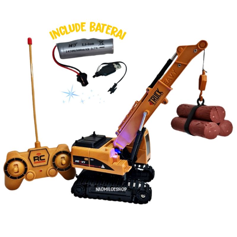 Jual RC Excavator Mainan Remote Control Crane Truk Alat Berat Crane