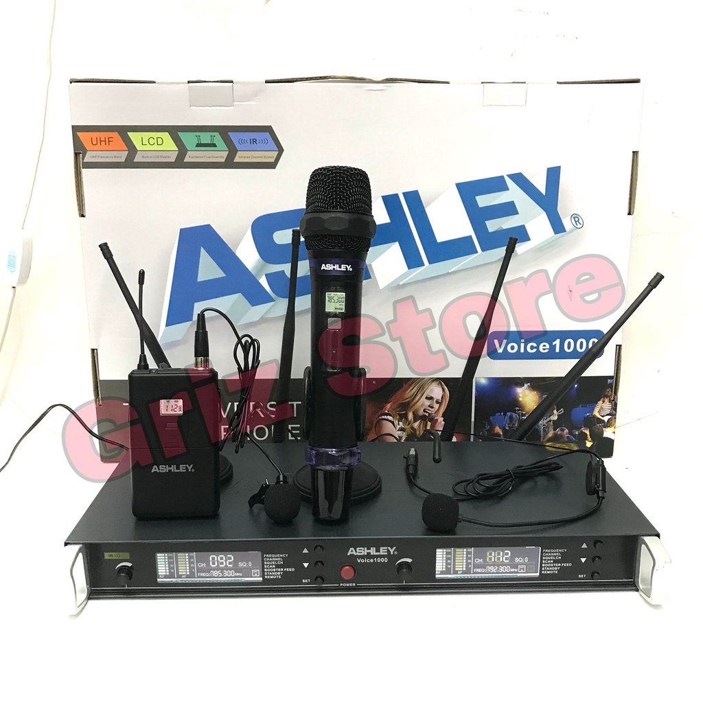 Jual Mic Wireless Ashley VOICE 1000 Original Pegang Jepit Headset