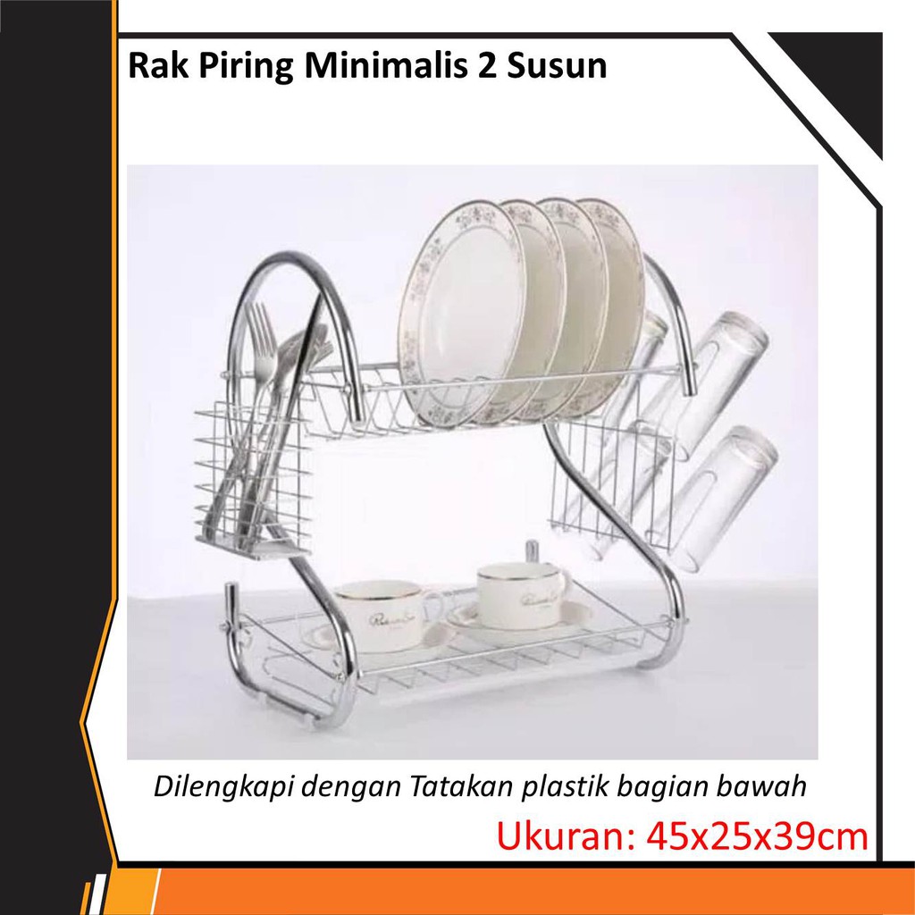 Jual Rak Piring Gelas Sendok 2 Susun Dish Drainer Shopee Indonesia