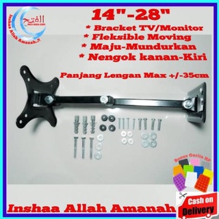 Jual Bracket Monitor Tv Model Lengan 14 Sampai 28 Inch 6 Arah Kokoh