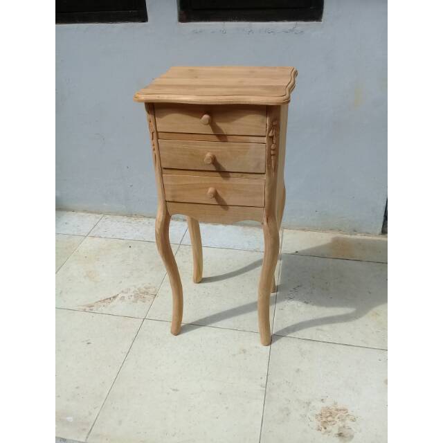 Jual Meja Nakas Cempolong Bed Side Table Kayu Jati Serbaguna Mebel