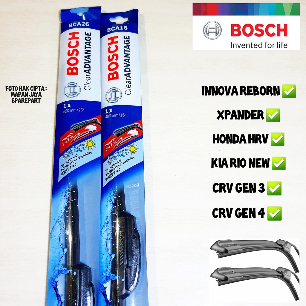 Jual Bosch Wiper Depan Innova Reborn Hrv Xpander Rio Frameless