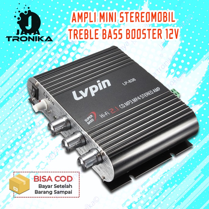 Jual Ampli Mini Stereo Amplifier Mobil Truk Bus Full Treble Bass