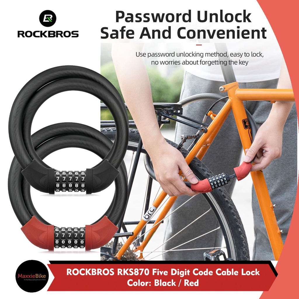 Jual Rockbros Rks Kunci Gembok Sepeda Bike Cm Bicycle Bike Lock