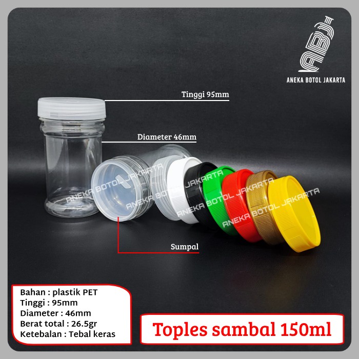 Jual Toples Plastik 150ml Toples Sambal 150ml Botol Bumbu 150ml