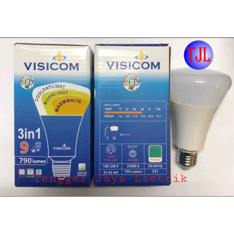 Jual LAMPU LED 3 In 1 VISICOM LAMPU 3 Warna Putih Kuning Semu