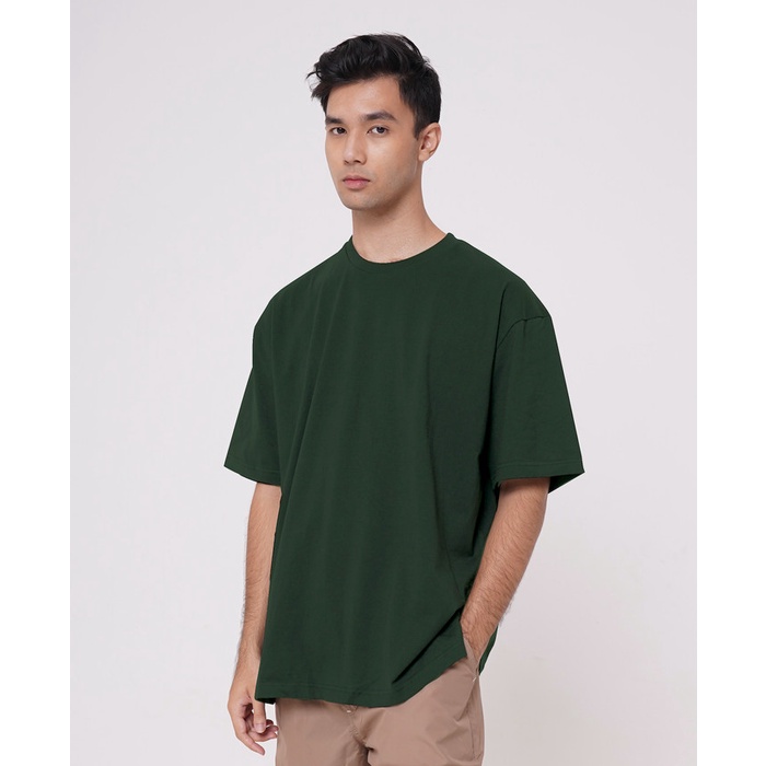 Jual KOZE Oversized Comfort Forest Green T Shirt Kaos Polos