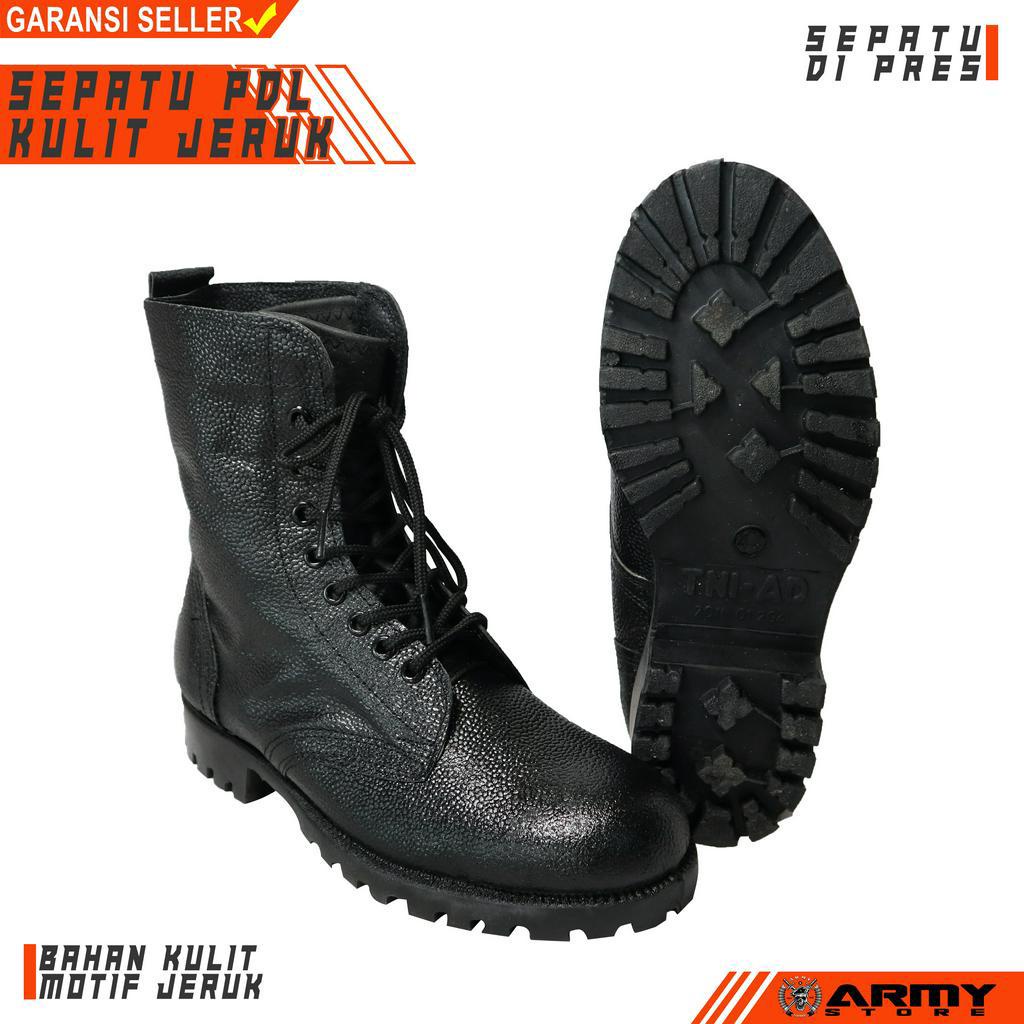 Jual Sepatu Pdl Kulit Jeruk Standar Tni Shopee Indonesia