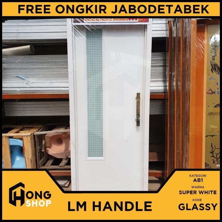 Jual Pintu Kamar Mandi PVC TEBAL KACA ES LM Super White GLASSY